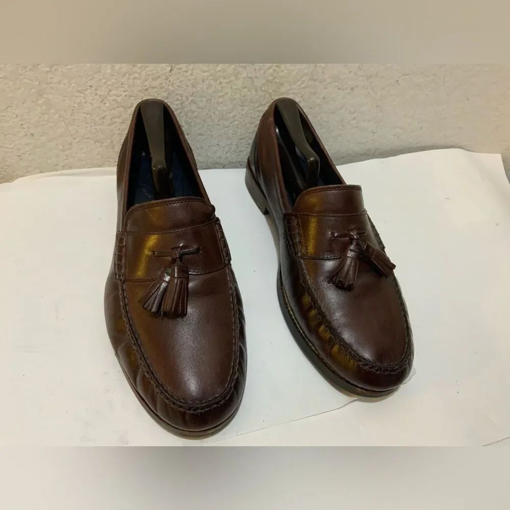 Cole Haan Maine Pinch Classic Brown Leather Tassel Loafers Mens Size US 9.5 W